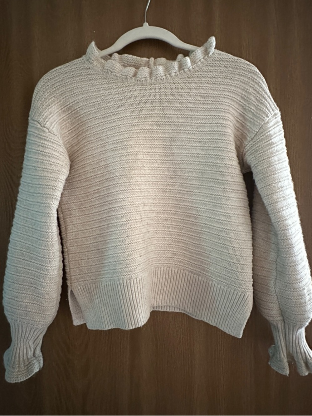 Madewell Ribbed Crewneck Sweater in Cream - XS